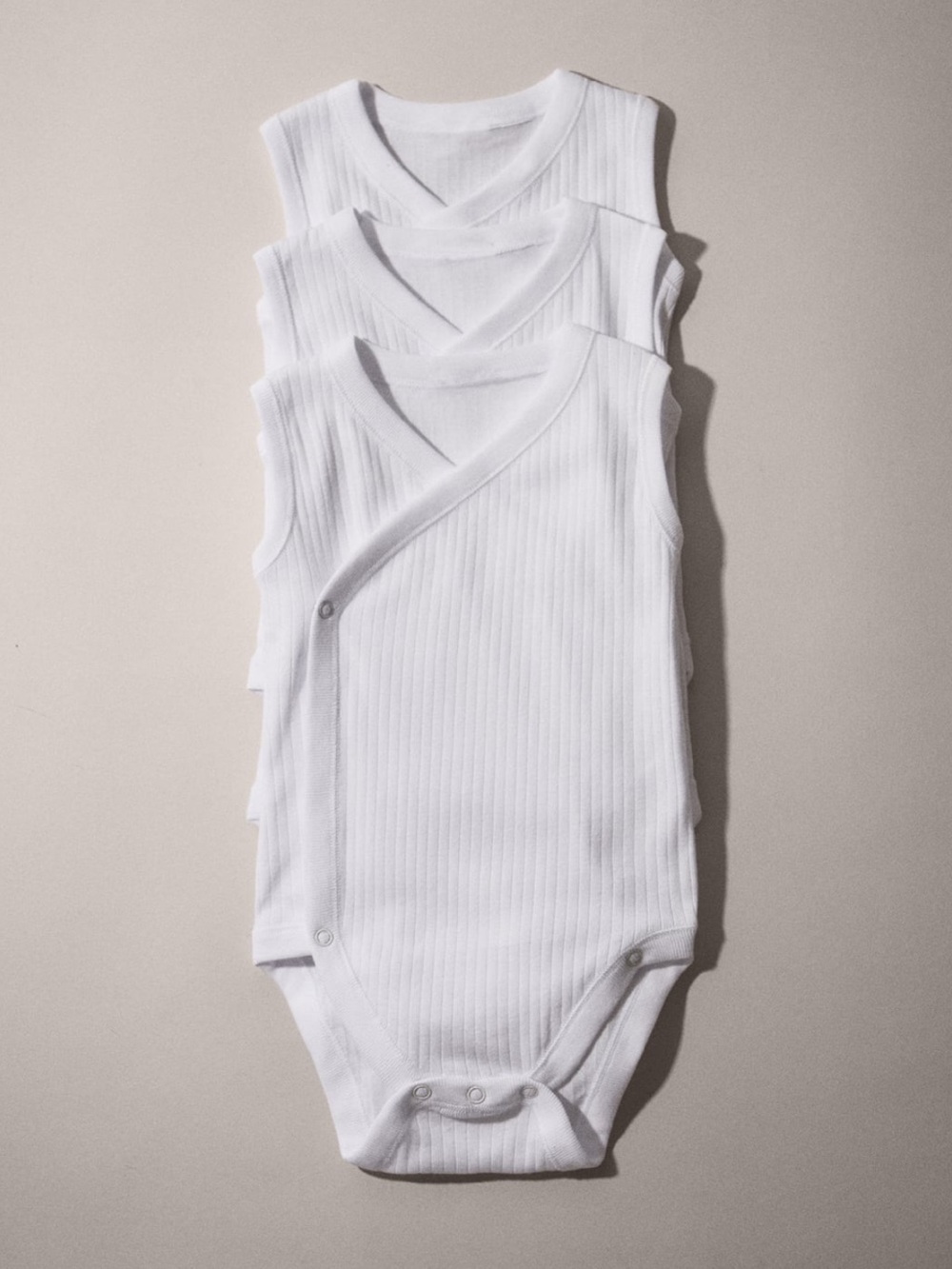 NWT Zara 1-3m pack of 3 white sleeveless bodysuits cotton
